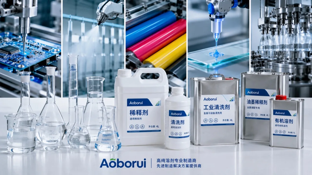 奥博瑞有机溶剂、稀释剂和清洗剂产品与制造应用场景组合展示